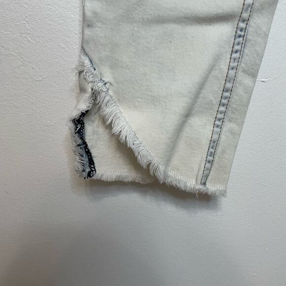 Zara Denim Skinny Jeans 4 Womens Light Wash Asym Raw Hem Casual Pockets - Picture 2 of 5